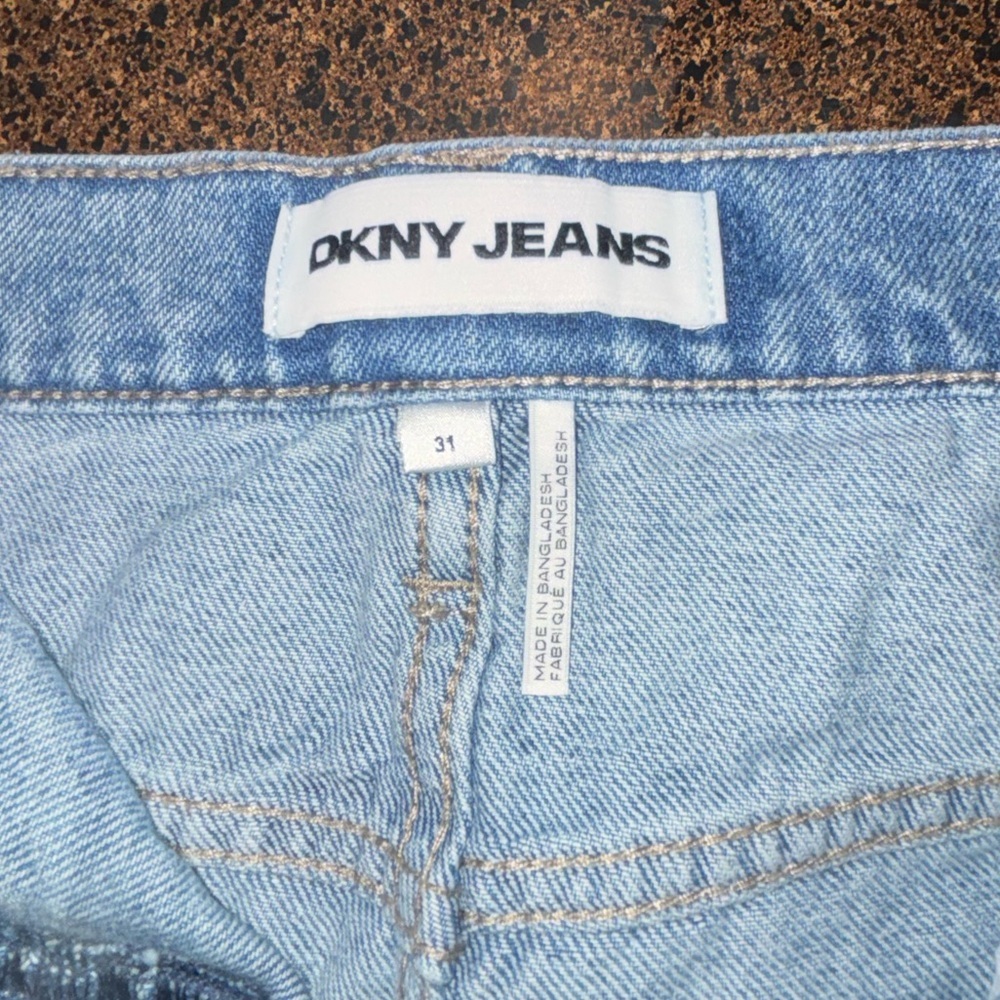DKNY Light Blue Mid Rise Relaxed Straight - Picture 4 of 5